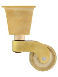 Solid Brass Square-Cup Caster with 1" Brass Wheel